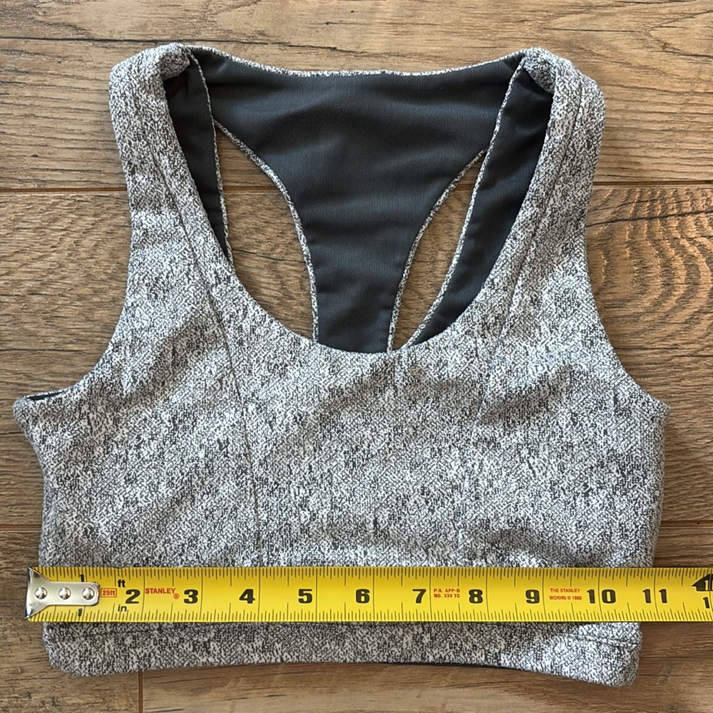 Gymshark Fleur Texture Sports Bra Charcoal Marled Gray Women’s XS - Picture 6 of 7